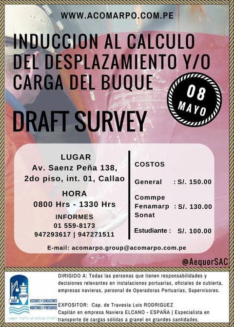 INDUCCIÓN AL CÁLCULO DEL DESPLAZAMIENTO Y/O CARGA DEL BUQUE