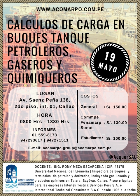 CÁLCULOS DE CARGA EN BUQUES TANQUE PETROLEROS, GASEROS Y QUIMIQUEROS